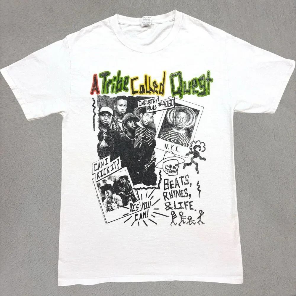 Y2K A Tribe Called Quest Can I Kick It T Shirt Men’s S Band T 100% Cotton